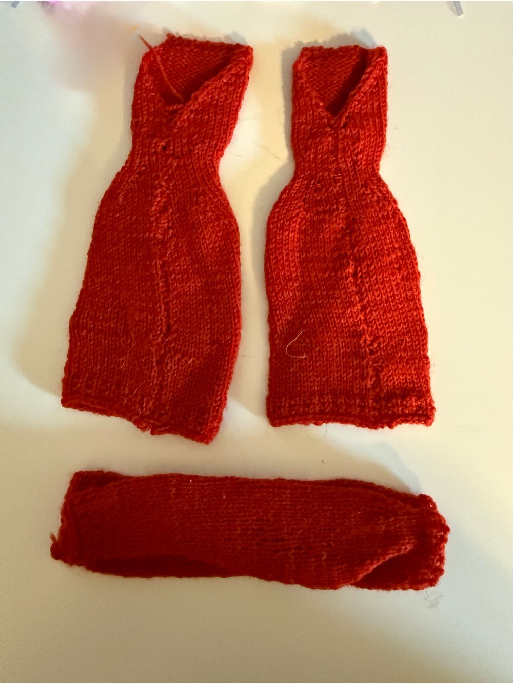Barbie red knit outfit.